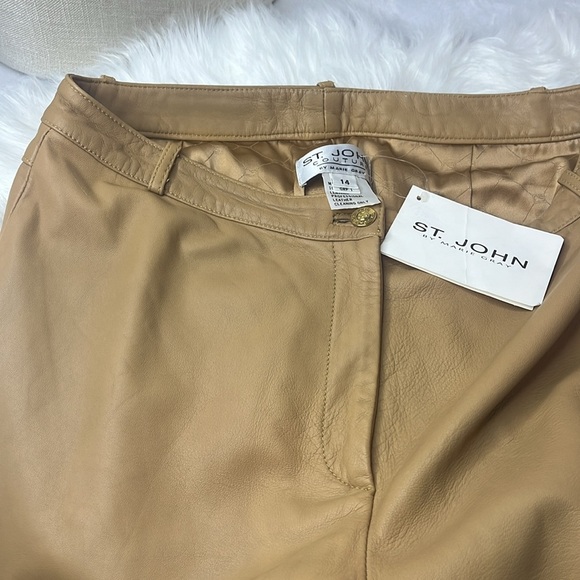 ST. JOHN COUTURE by Marie Gray 100% LEATHER COUTURE PANTS - Picture 6 of 16